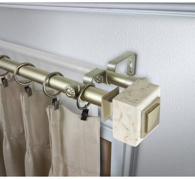 InStyleDesign Gabriella 1 inch Diameter Adjustable Double Curtain Rod