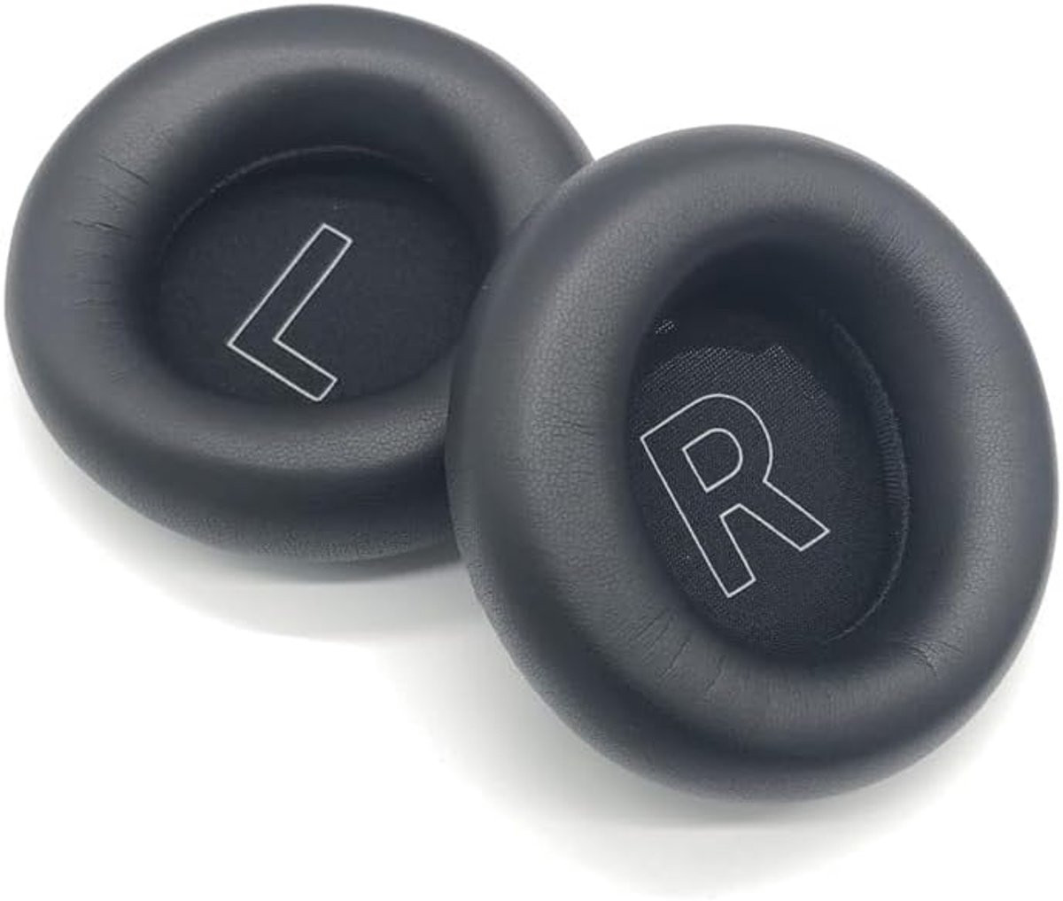 Eiwit lederen vervangende oorkussens met geheugensteun voor B&O Beoplay H4 draadloze headset, zwart