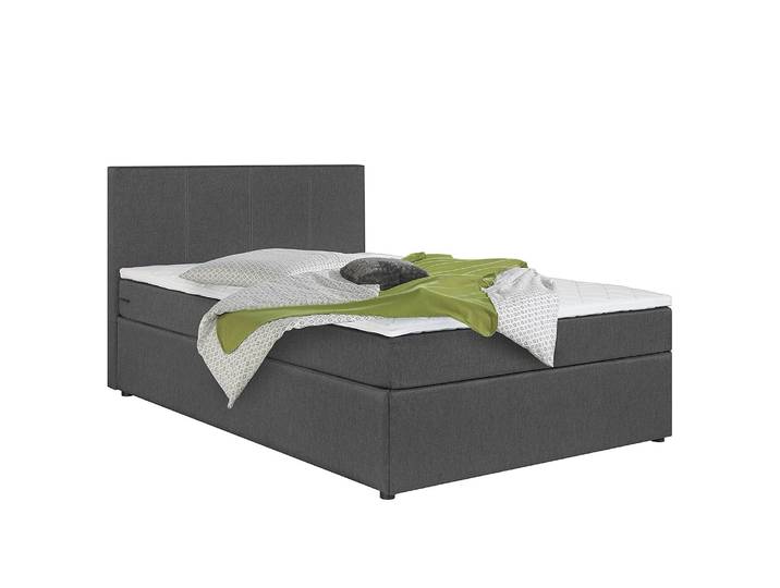 home24 Bed Clarrissa 180 x 200 cm platweefsel grijs/grijs