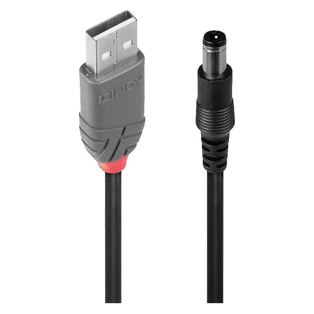 Lindy Adapterkabel USB A St - DC 5.5/2.5mm (1.50 m, USB 2.0) (70267)
