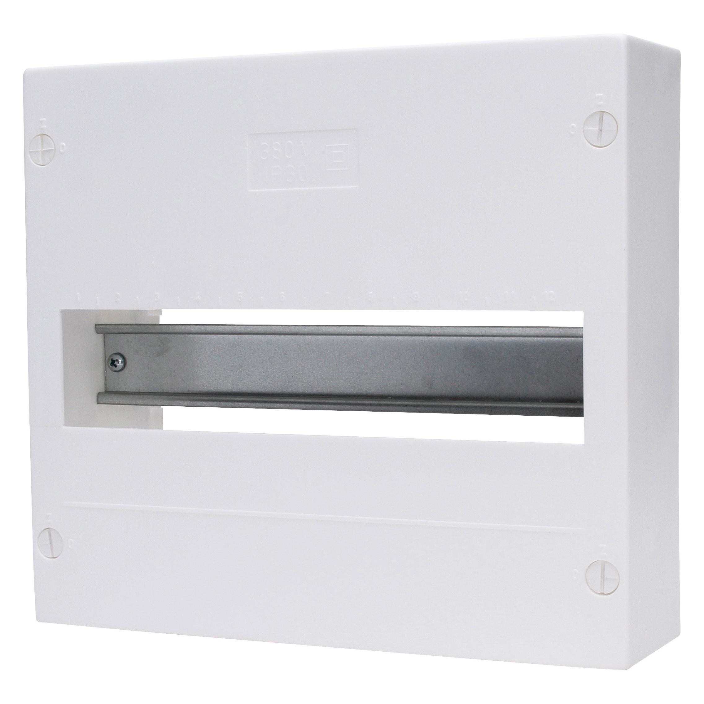 Kopp Aufputz-Verteilerkasten N12A, IP40, 63A, 400VAC, ohne Tür, 1-reihig (N12A)