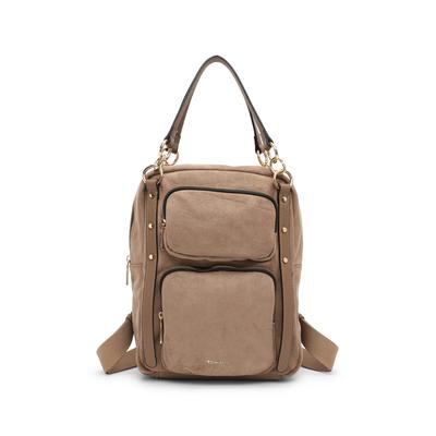 Rucksack TAMARIS "Rucksack TAS Manja", Damen, Gr. B/H/T: 34cm x 36cm x 14cm, schwarztaupe 950, Polyester, Rucksäcke Rucksack