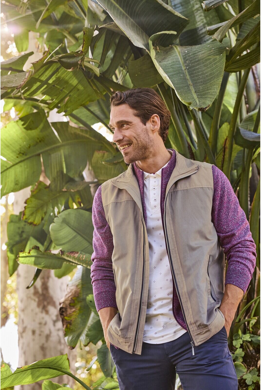 Lederimitatweste BABISTA "Weste PARDOR", Herren, Gr. 50, beige, Obermaterial: 100% Polyester COOLMAX PES(Coolmax)., Westen Lederimitatweste