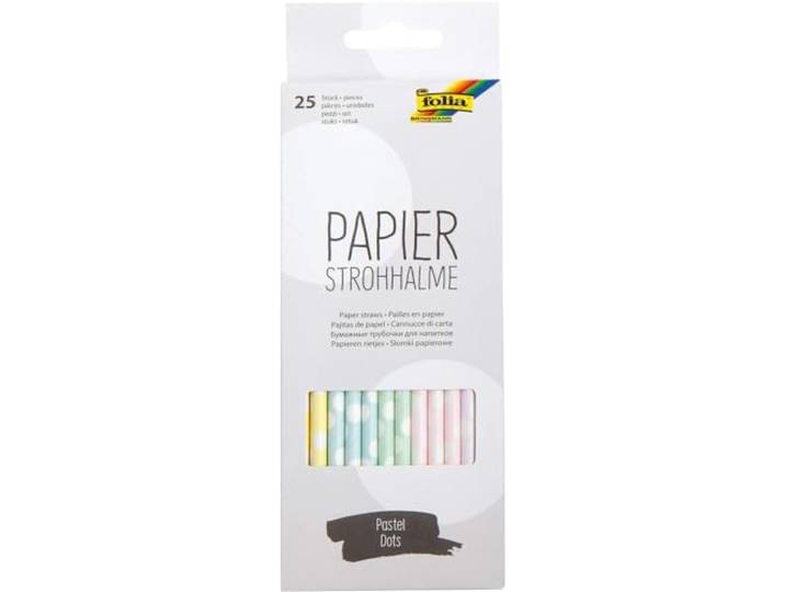 Folia Pastelstippen papieren rietje, lengte: 200 mm, zwart