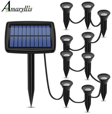 Handpicked Choices Solar Garden Lights 10 In 1 Outdoor Waterproof LED Pathway Lighting For Yard Patio Driveway warm White