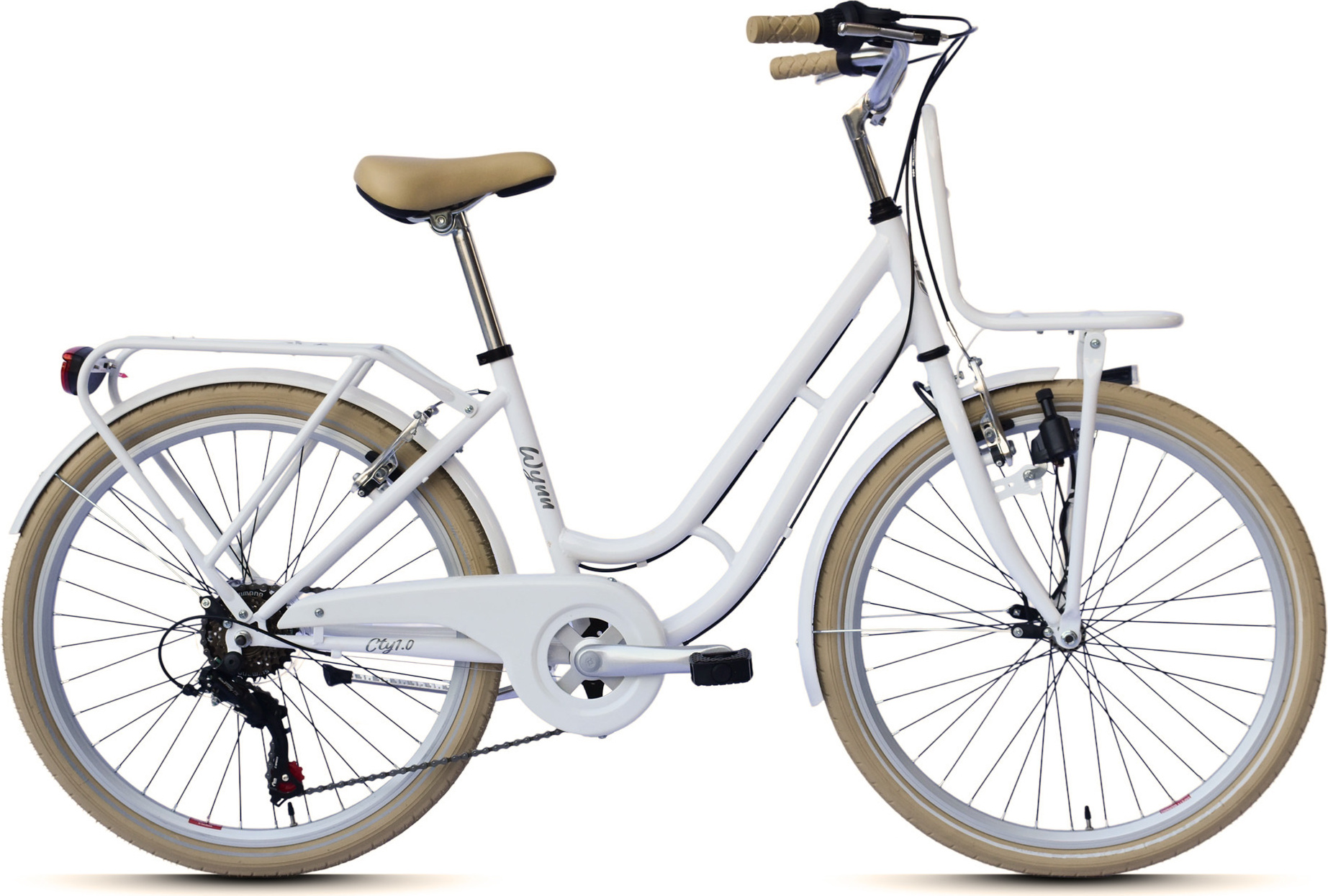 WYNN Kinderrad 24 Zoll KID1.0 weiß Rahmenhöhe 38 cm 6 Gänge V-Brake