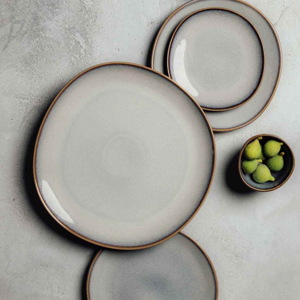 Servierplatte "Servierplatte Lave ø 32 cm", beige, Steingut, LIKE. BY VILLEROY & BOCH, Servierplatten, Servierplatte