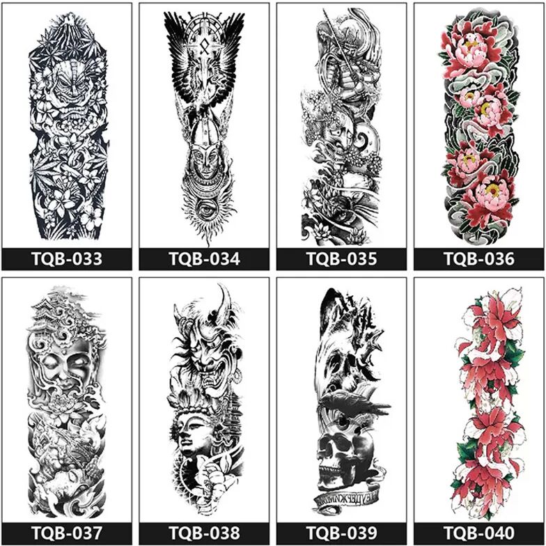 INF Autocollant de tatouage temporaire pour bras complet 2