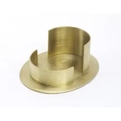 Kerzenhalter Oval aus Messing Gold matt satiniert (Innen 7 x 5 cm) für Ellipsenkerzen, Ovalkerzen