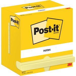 Post-it Haftnotizen Notes, 654-CY, gelb, 76 x 127mm, selbstklebend, 12x 100 Blatt