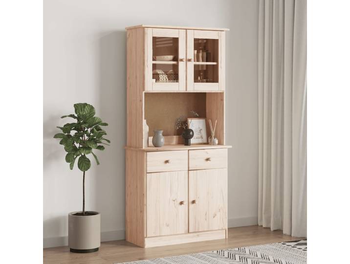 vidaXL Highboard ALTA 77x35x165 cm Massivholz Kiefer