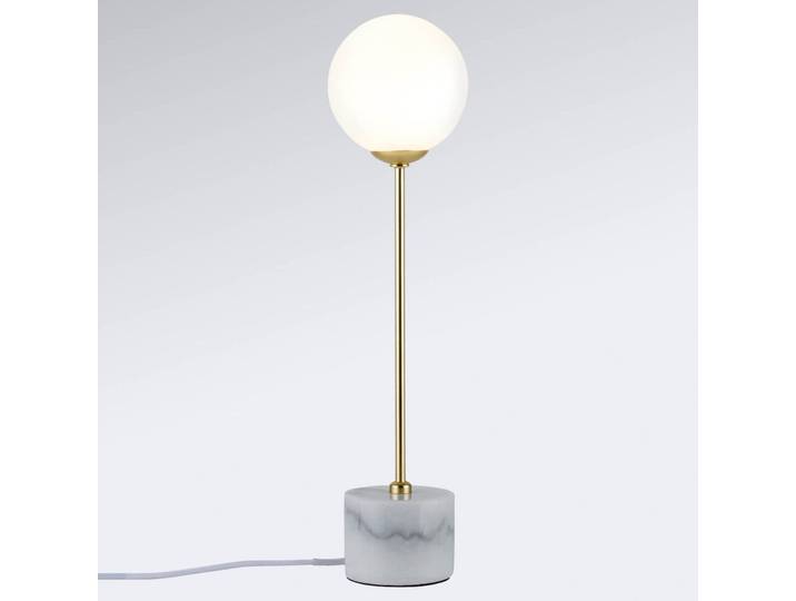 Moa Tischleuchte Weiß/Gold/Marble - Paulmann - Wohnzimmer - Modern - Stein - Mit Schirm