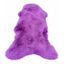 LAMMFELL Öko bunt gefärbt weich Fell Teppich Amethyst ca. 90 cm