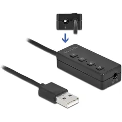 Delock Soundkarte 16-Bit (USB 2.0), Soundkarte, Schwarz