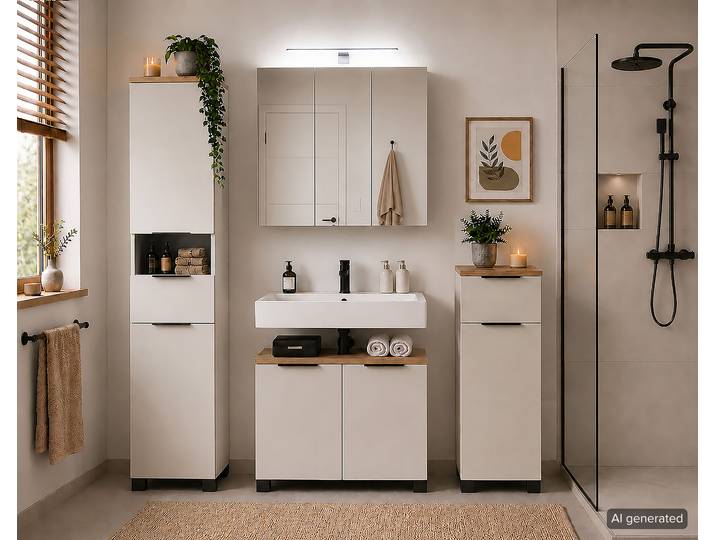 Meuble bas Saga 40cm Bois/Beige