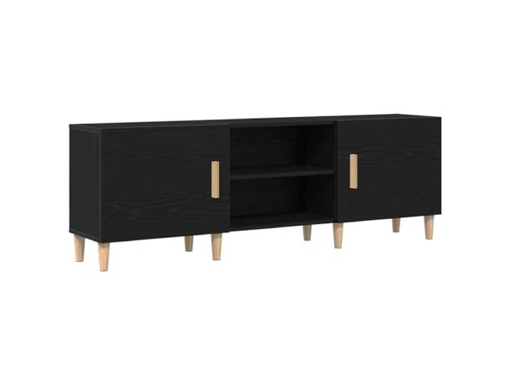 Kaorsrow TV-Schrank Schwarz Eichen-Optik 150x30x50 cm Holzwerkstoff Stilvolles Lowboard für Wohnzimmer und Schlafzimmer, bietet strukturierten Platz für Mediengeräte und Zubehör.