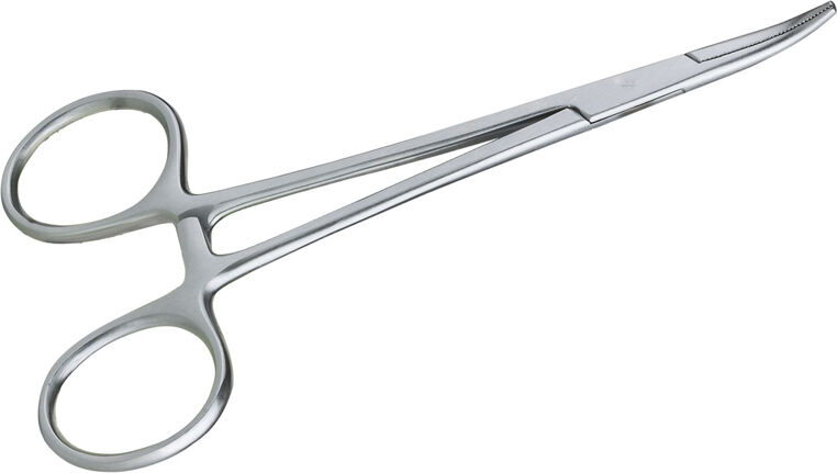 Pinza de Aço Inoxidável com Fechamento de Segurança Ponta Curva 12 cm: Ideal para auriculopuntura