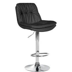 CLP Barhocker Laurel Kunstleder chrom   Farbe: schwarz, Material Gestell: Metall in Chromoptik