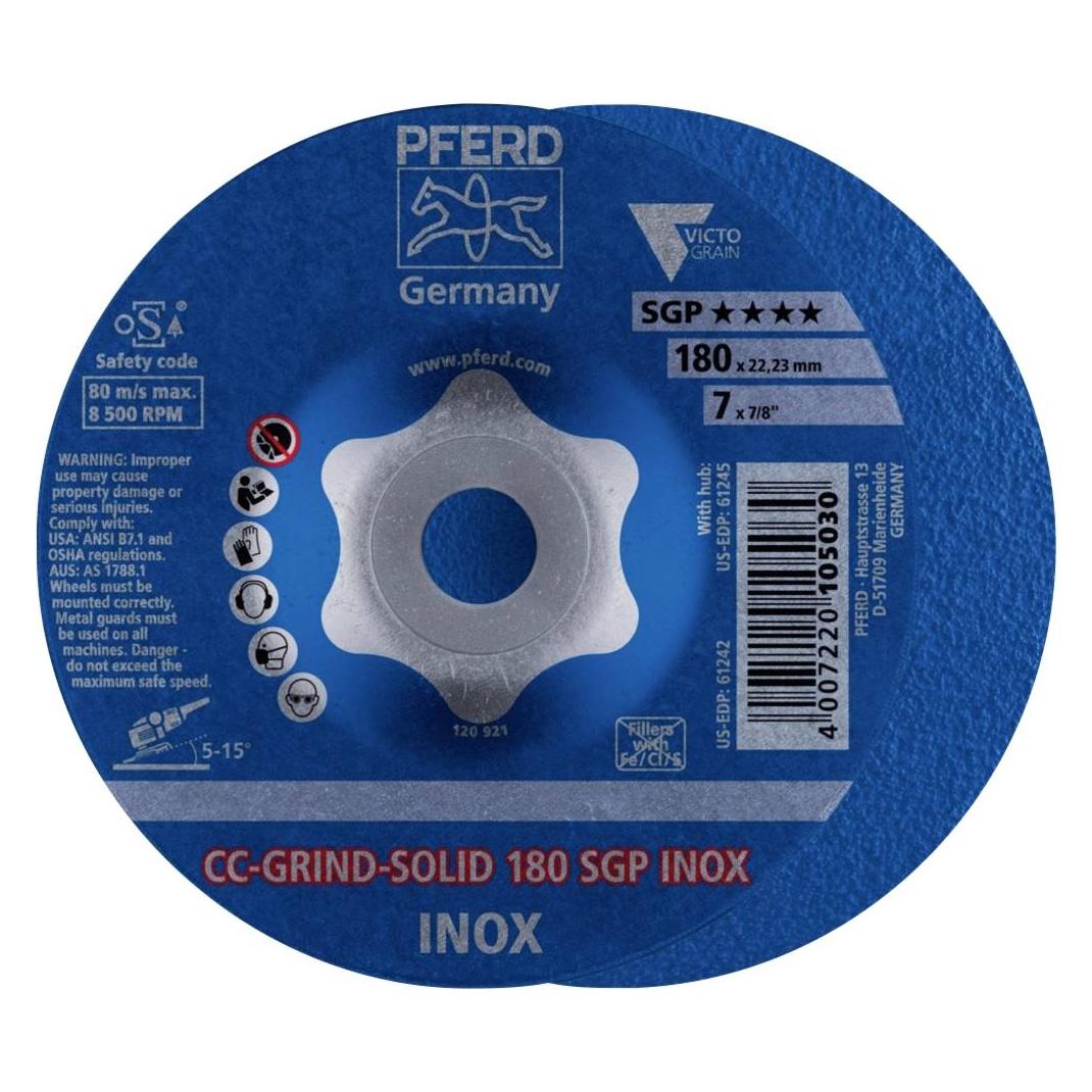 Pferd CC-GRIND-SOLID Schleifscheibe 180x22,23 mm COARSE Speziallinie SGP INOX für Edelstahl (36, Coarse) (CC-GRIND-SOLID 180 SGP INOX)