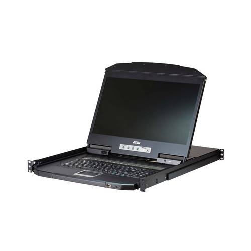 ATEN CL3108NX UK KVM-Switch 8-Port, 18,5-LCD-Konsole (PS/2-USB, VGA) UK-Layout Signalsteuerung KVM