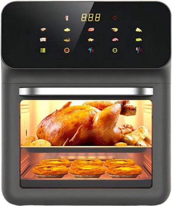WAN Heteluchtoven Broodroosteroven Airfryer met twee laden, 15 liter, Zwart