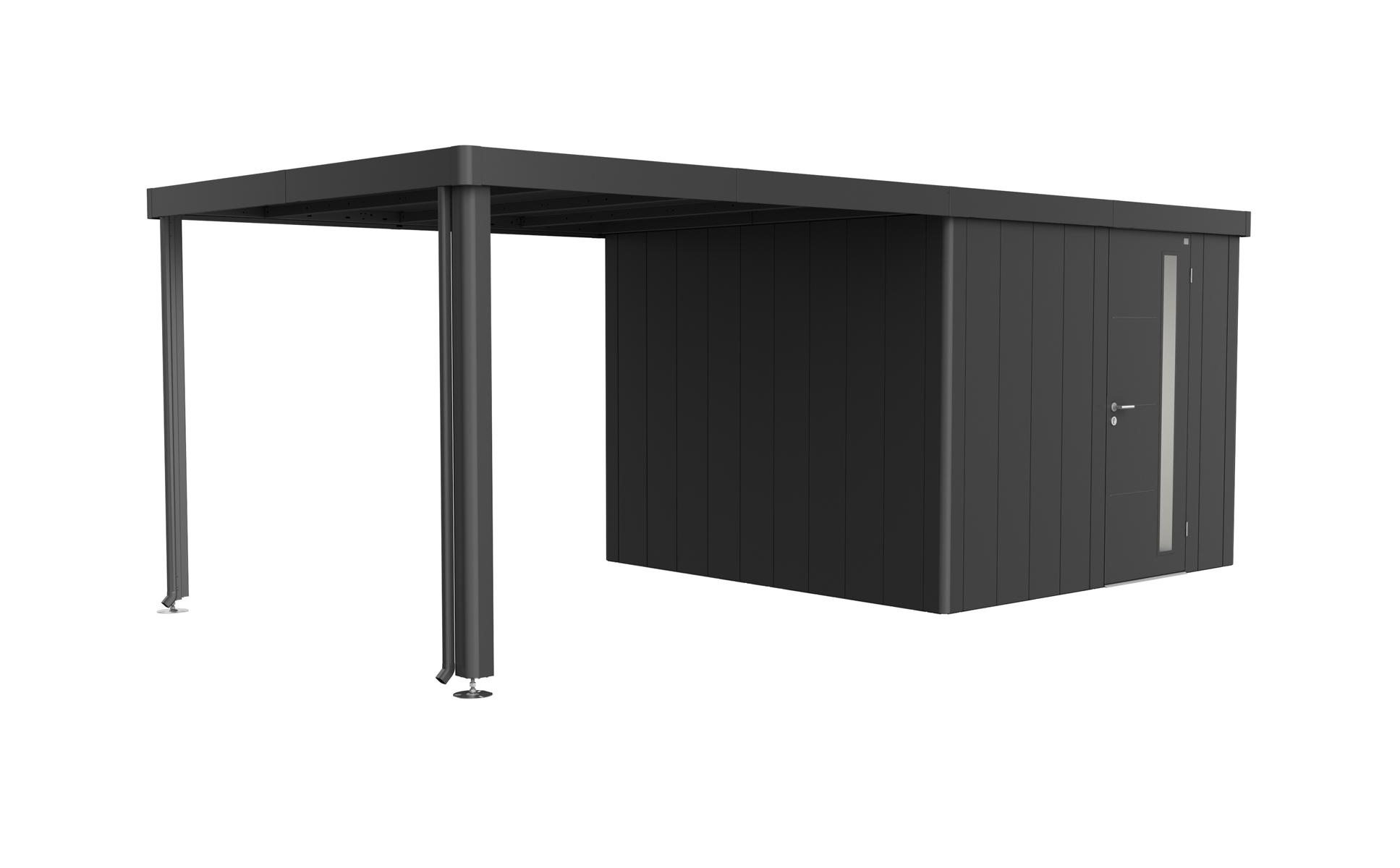 BIOHORTGARTE Seitendach zuerätehaus Neo 3A/3B/3C/3D dunkelgrau-met. 16924947