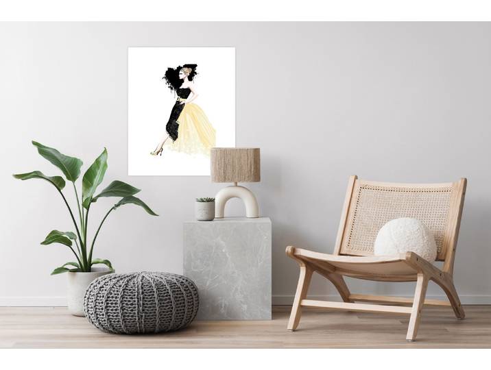 Poster OTTO HOME Frau mit Kleid , schwarz (farbe bild(er): schwarz), B:30cm H:40cm T:0,2cm, Papier, Bilder, Poster, HD Premium Druck