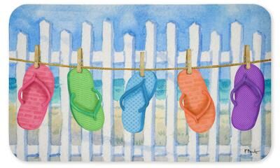 "Stupell Flip Flop Summer Beach Printed Anti-Fatigue Floor Mat, 30""x18"""
