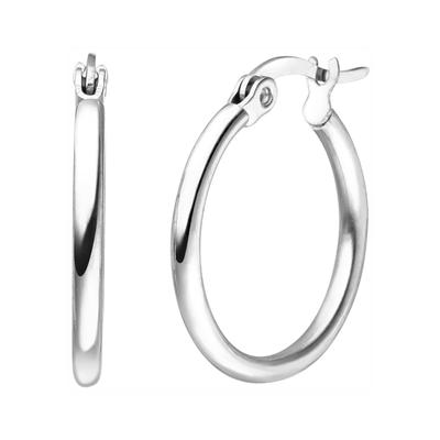 Paar Creolen JOBO, silber (edelstahlfarben), Ohrringe, Damen, 20mm, Edelstahl, Edelstahl 20 mm