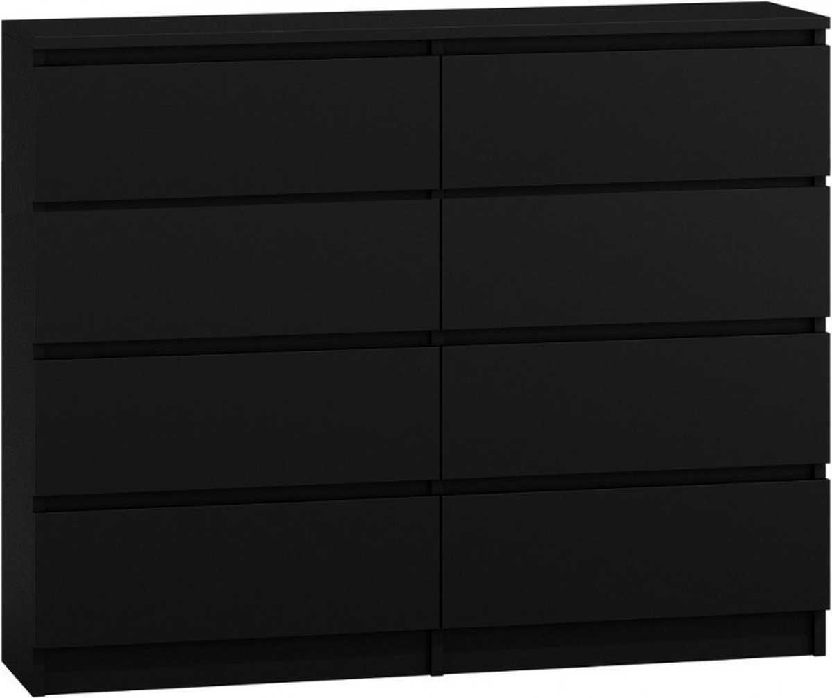 Moderne ladekast en commode in zwart, Breedte: 140 cm