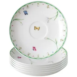 Villeroy & Boch Multipack Colourful Spring Mokka-/Espressountertasse - 6 Stück, Untertasse, Mehrfarbig