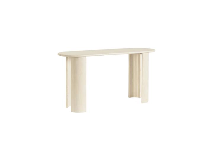 Ovale Massivholz Design Konsole „Orlando“ Mangoholz Natural hell Bizzotto