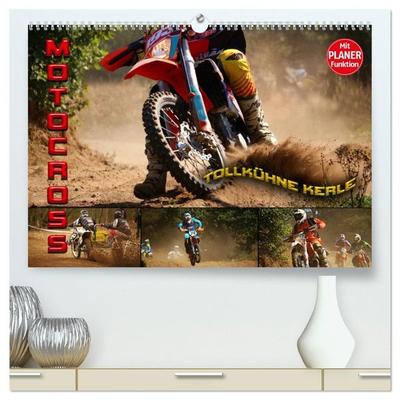 Motocross - tollkühne Kerle (hochwertiger Premium Wandkalender 2027 DIN A2 quer), Kunstdruck in Hochglanz