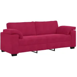 vidaXL 3-Sitzer-Sofa Weinrot 220x77x82 cm Samt