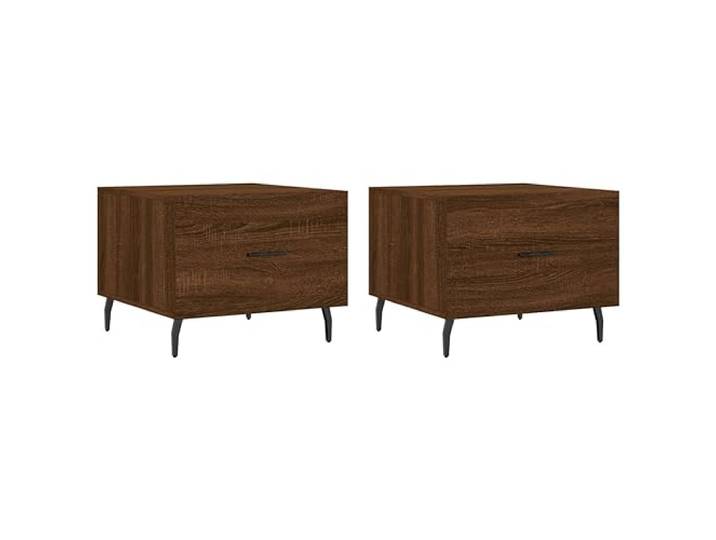 Couchtisch mit Schublade aus Holz, 2-teilig, Eiche braun,