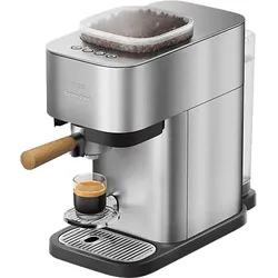 PHILIPS BA500/00 Baristina Plus integriertem Mahlwerk, Espressomaschine Edelstahl/Eschenholz