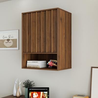 Kodotan sofa Wall-Mounted Storage Cabinet with Doors and Shelf