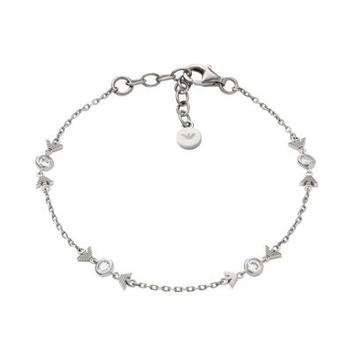Armband EMPORIO ARMANI "Schmuck Geschenk Silber 925 Armschmuck", silber (silberfarben, kristallweiß, kristallweiß), Armbänder, Damen, 19cm, Silber 925 (Sterlingsilber), Armband, mit Zirkonia (synth.)