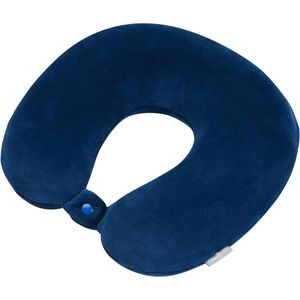 Samsonite Nackenkissen Ta Revolution, aus Memory-Schaum, blau, verschließbar mit einem Knopf, U-Form