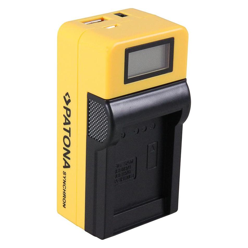 Patona Synchron USB Ladegerät f. Samsung SLB1137D mit LCD-Display (Kamera Akku Ladegerät) (34353563)
