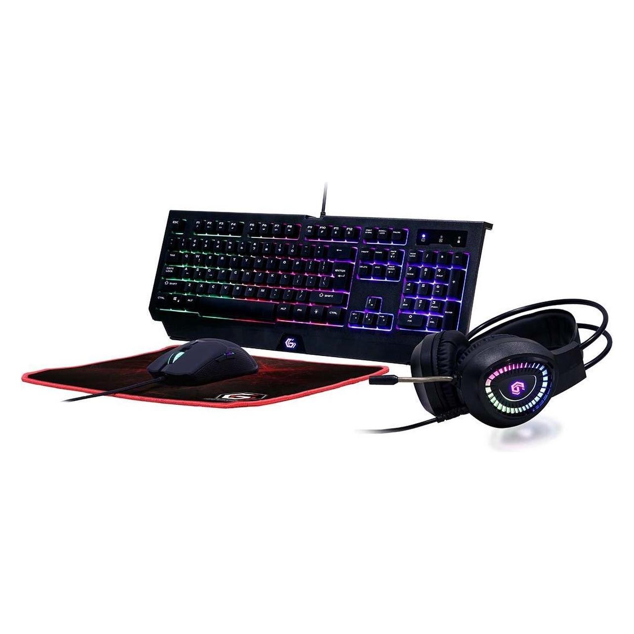 Gembird Gaming SetinchPhantominch with 4in1 backlight keyboard mouse pad GGS-UMGL4-01 (US, Kabelgebunden) (GGS-UMGL4-01)