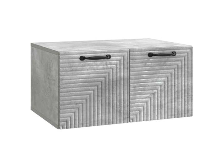 KUPTYERFG Wandmontierter TV-Schrank Betongrau 59,5x41x30 cm Platzsparendes Lowboard für Wohnzimmer und Schlafzimmer mit klappbaren Türen sowie 60 kg Tragkraft.