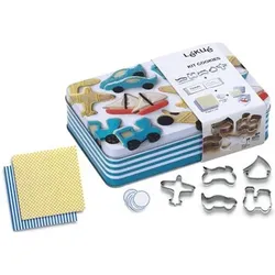 Lékué Cookie Kit "Transport", Ausstechformen, Blau
