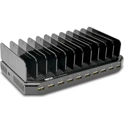 Eaton 10Port USB Charging Station with Adjustable Storage 12V 8A 96W USB Charger Output Sc (USB-A, 10 Ports), Dockingstation + USB Hub, Schwarz