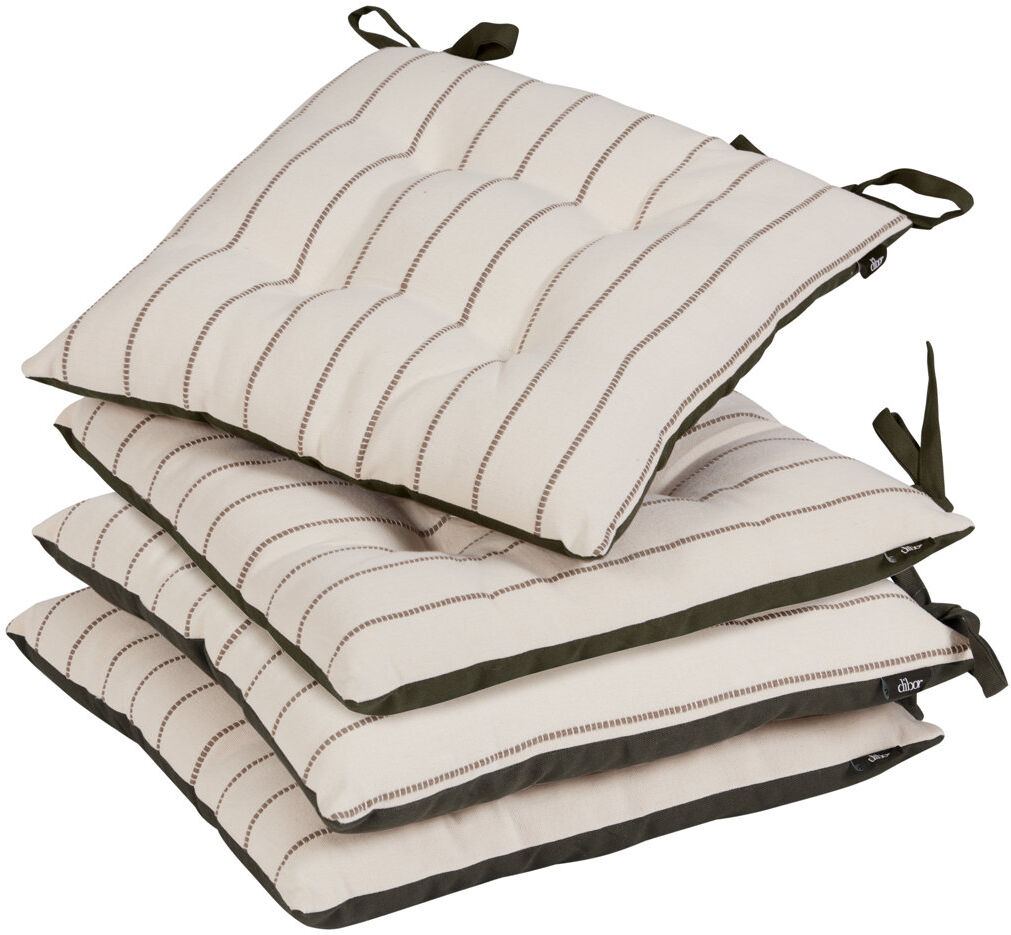 Latitude Run French Stripe Cotton Summer Outdoor Garden Furniture Chair with Ties Seat Cushion Brown 400cm W
