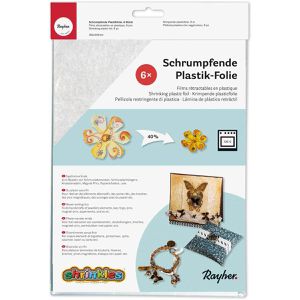 Rayher Schrumpffolie 89595102, weiß, 20 x 26 cm, bemalbar, 6 Folien