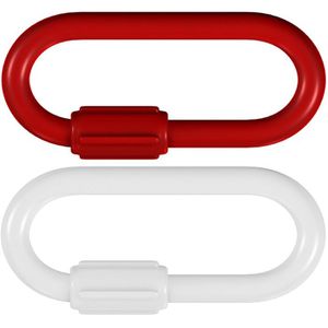 Dörner+Helmer Schraubverbinder 4810324, aus Kunststoff, Materialstärke 6mm, rot / weiß, 2 Stück