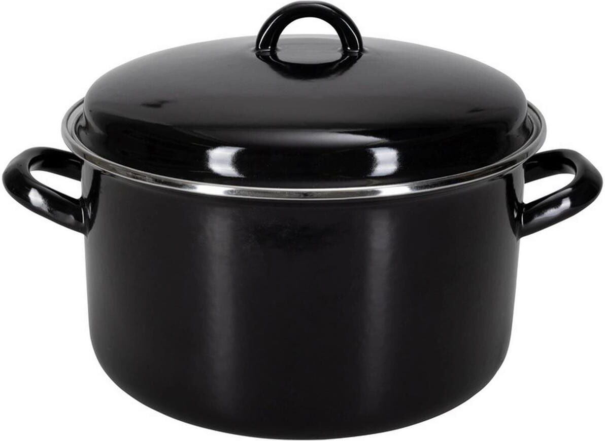 Kochtopf NOUVEL "Moules, Ø 24 cm, Emaille", schwarz, Ø:24cm, Töpfe, Kochtopf, Topf mit Deckel schwarz 5 l + Ø 24cm