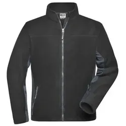 Herren Arbeits Fleecejacke JN842, schwarz/carbon, Größe M - schwarz - M