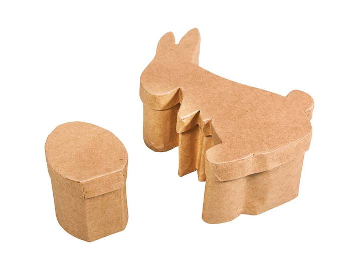 Rayher Pappmaché-Box Hase mit Ei 16 × 9.5 × 5 cm